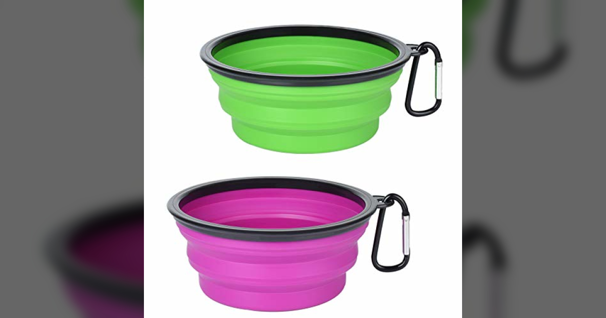 Set Collapsible Travel Cat Bowls for Food & Water